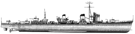 Боевой корабль IJN Kagero (Destroyer) - чертежи, габариты, рисунки