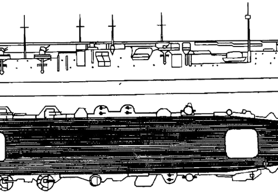 Aircraft carrier IJN Kaiyo (1943) - drawings, dimensions, pictures