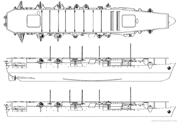 Авианосец IJN Kaiyou (Aircraft Carrier) - чертежи, габариты, рисунки