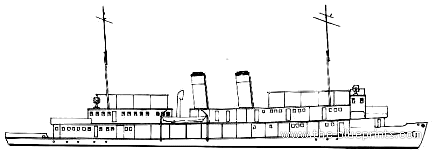 Корабль IJN Karatsu (Gun Boat) - чертежи, габариты, рисунки