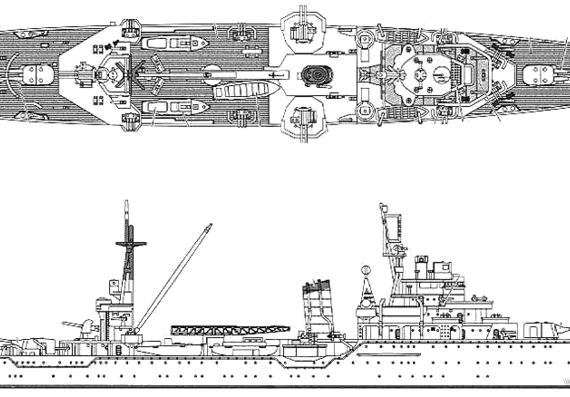 Корабль IJN Kashima (Cruiser) - чертежи, габариты, рисунки