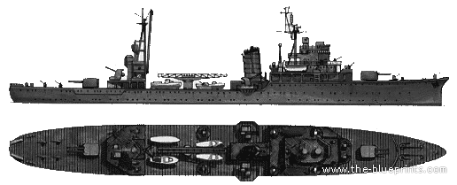 Крейсер IJN Kashima (Light Cruiser) (1944) - чертежи, габариты, рисунки