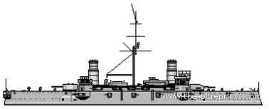 Корабль IJN Kasuga (Armored Cruiser) - чертежи, габариты, рисунки