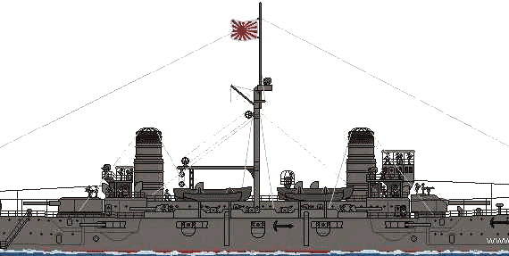 Корабль IJN Kasuga (Armoured Cruiser) (1905) - чертежи, габариты, рисунки