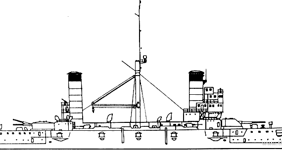 Боевой корабль IJN Kasuga (Cruiser) (1938) - чертежи, габариты, рисунки