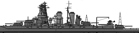 Боевой корабль IJN Kirishima (Battleship) - чертежи, габариты, рисунки