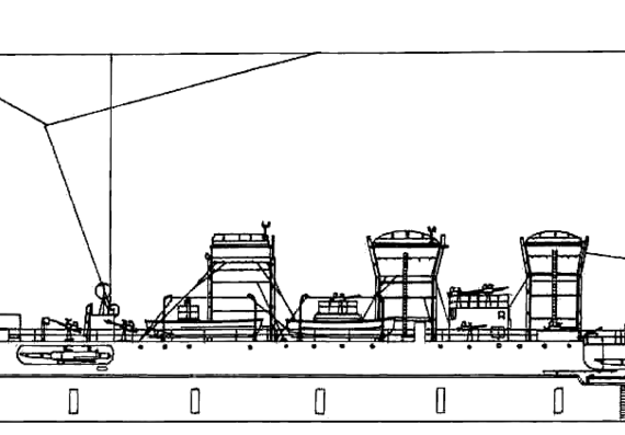 Крейсер IJN Kiso 1944 (Light Cruiser) - чертежи, габариты, рисунки