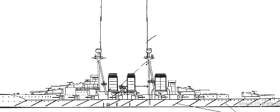 Боевой корабль IJN Kongo (1913) - чертежи, габариты, рисунки