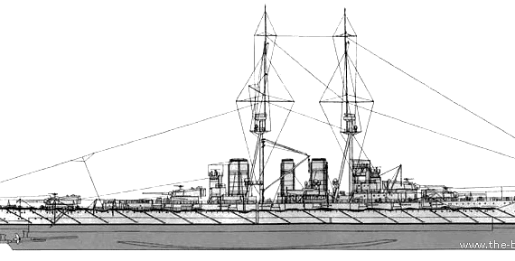 Боевой корабль IJN Kongo (1914) - чертежи, габариты, рисунки