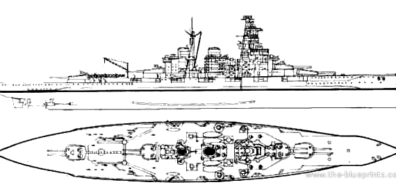 Боевой корабль IJN Kongo (1937) - чертежи, габариты, рисунки