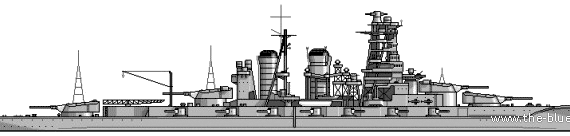 Боевой корабль IJN Kongo (Battleship) (1941) - чертежи, габариты, рисунки