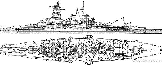 Боевой корабль IJN Kongo (Battleship) (1944) - чертежи, габариты, рисунки