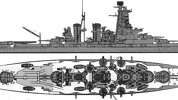 Корабль IJN Kongou (Battleship) - чертежи, габариты, рисунки