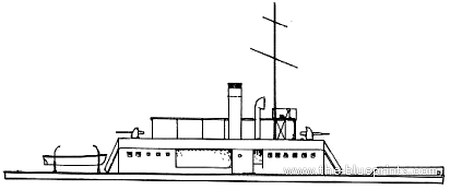Боевой корабль IJN Maiko (Gun Boat) - чертежи, габариты, рисунки