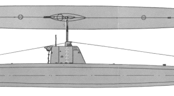 Корабль IJN Midget Submarine - чертежи, габариты, рисунки