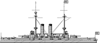 Боевой корабль IJN Mikasa (Battleship) - чертежи, габариты, рисунки