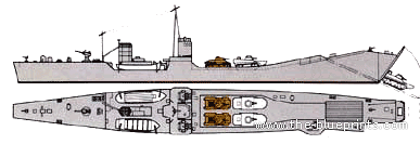 Корабль IJN Military Transport Ship - чертежи, габариты, рисунки