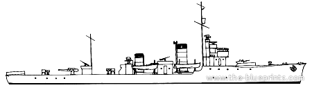 Корабль IJN Minesweeper No.1 - чертежи, габариты, рисунки