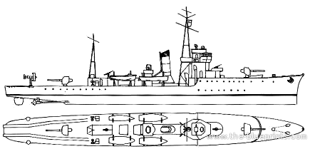 Корабль IJN Minesweeper No.13 - чертежи, габариты, рисунки