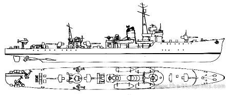 Корабль IJN Minesweeper No.6 - чертежи, габариты, рисунки