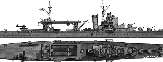 Крейсер IJN Mizuho (Heavy Cruiser) (1941) - чертежи, габариты, рисунки