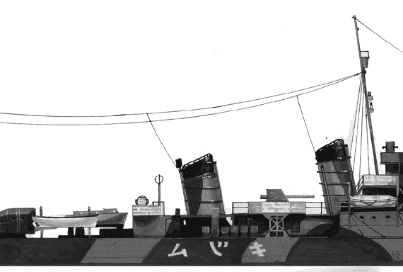 Корабль IJN Mutsuki (Destroyer) (1944) - чертежи, габариты, рисунки