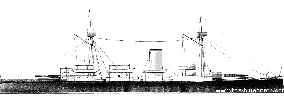 IJN Naniwa (Armored Cruiser) (1892) - drawings, dimensions, pictures