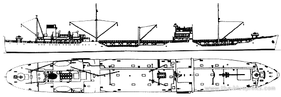 Боевой корабль IJN Nippon Maru (Tanker) (1944) - чертежи, габариты, рисунки