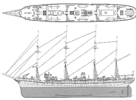 Корабль IJN Nipponmaru - чертежи, габариты, рисунки