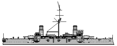 Корабль IJN Nisshin (Armored Cruiser) - чертежи, габариты, рисунки