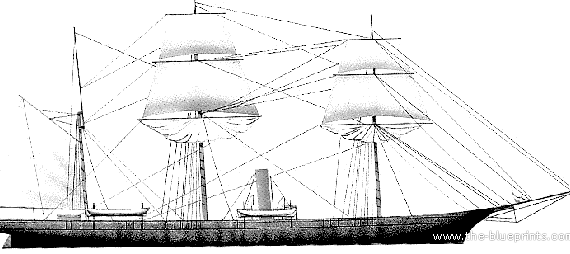 Корабль IJN Nisshin (Cruiser) (1870) - чертежи, габариты, рисунки
