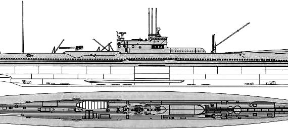 IJN Otsu (Type I-19 Submarine) - drawings, dimensions, figures