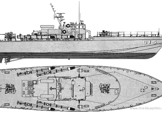 Корабль IJN PT-815 - чертежи, габариты, рисунки