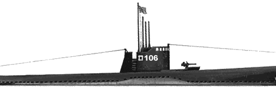 Подводная лодка IJN Ro-106 (Submarine) (1943) - чертежи, габариты, рисунки