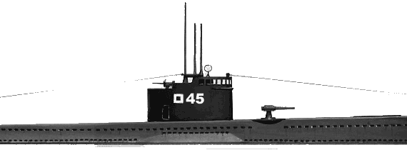 Подводная лодка IJN Ro-45 (Submarine) (1944) - чертежи, габариты, рисунки