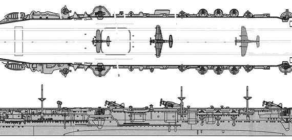 Корабль IJN Ryuho (Aircraft Carrierl) (1942) - чертежи, габариты, рисунки