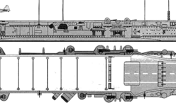 Aircraft carrier IJN Ryujo - drawings, dimensions, pictures