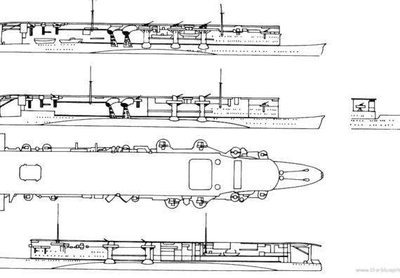 Боевой корабль IJN Ryujo 1932-42 - чертежи, габариты, рисунки