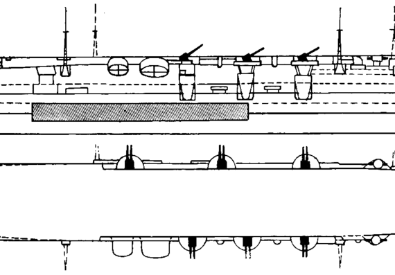 Боевой корабль IJN Ryuzyo (1938) - чертежи, габариты, рисунки