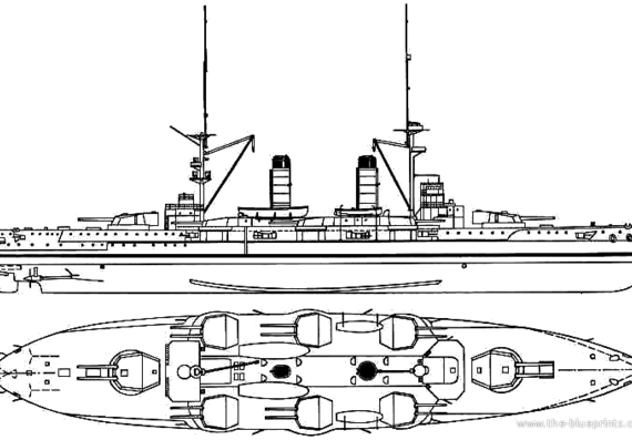 IJN Satsuma (Battleship) (1910) - drawings, dimensions, pictures