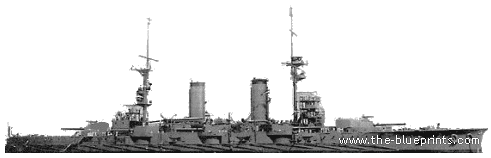 Корабль IJN Satsuma (Battleship) (1921) - чертежи, габариты, рисунки