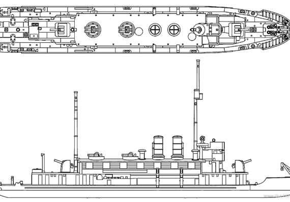 IJN Seta (Gunboat) - drawings, dimensions, figures