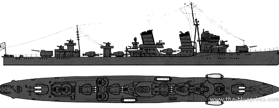 Корабль IJN Shikinami (Destroyer) - чертежи, габариты, рисунки