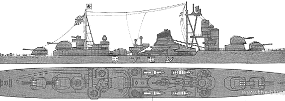 Эсминец IJN Shimozuki (Destroyer) - чертежи, габариты, рисунки