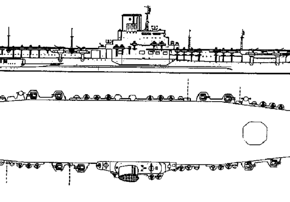 Aircraft carrier IJN Shinano (Aircraft Carrier) (1944) - drawings, dimensions, pictures