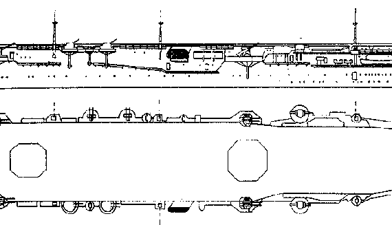 Авианосец IJN Shoho (1942) - чертежи, габариты, рисунки