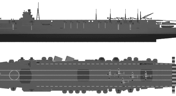 Авианосец IJN Shokaku (Aircraft Carrier) - чертежи, габариты, рисунки