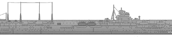 Авианосец IJN Shokaku (Aircraft Carrier) (1941) - чертежи, габариты, рисунки