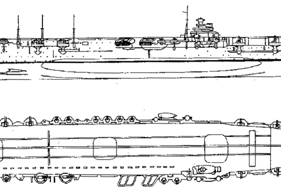 Корабль IJN Shokaku (Aircraft Carrier) (1942) - чертежи, габариты, рисунки