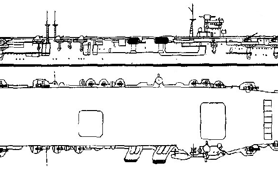 Авианосец IJN Soryu (1940) - чертежи, габариты, рисунки